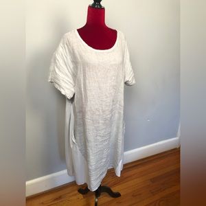 Linen shirt dress with pockets
